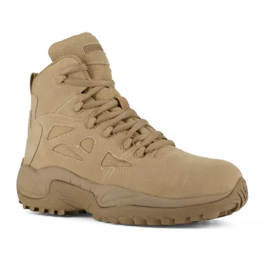 Reebok RB8694 Men's Rapid Response RB 6" Stealth Boots with Side Zipper and Composite Toe, Desert Tan
