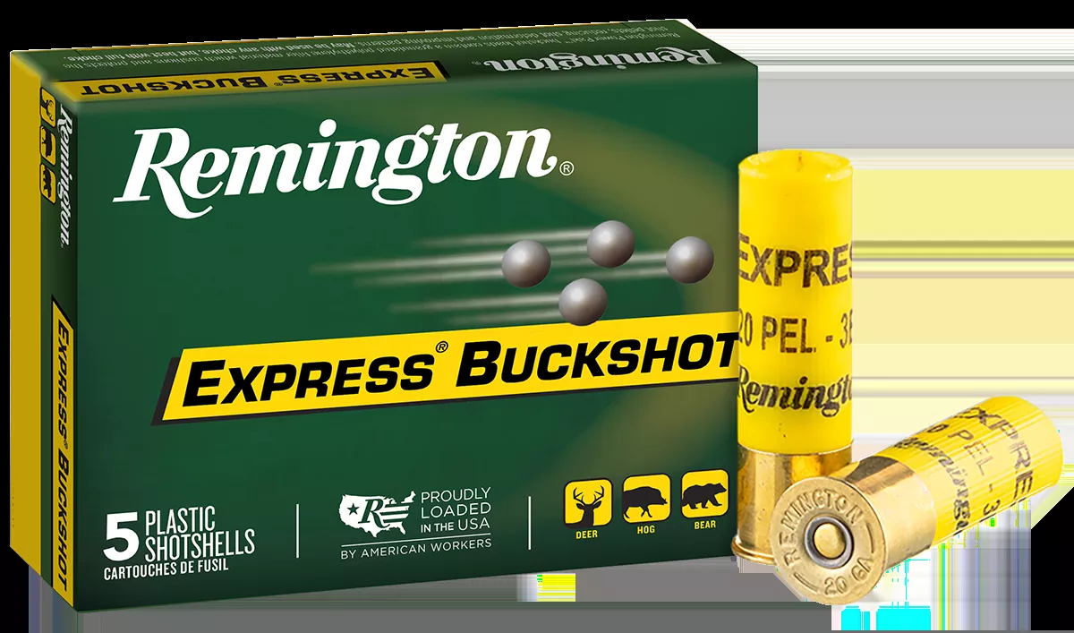 Remington Express Buckshot 20ga 2.75″ #3 Buckshot 20-Pellet 5 Shells Per Box