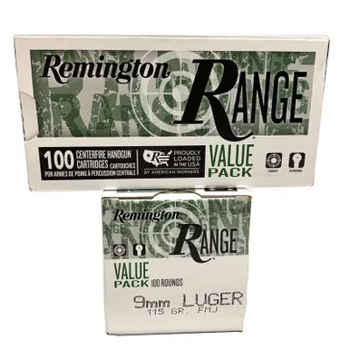 Remington RANGE 9mm 115GR FMJ 100 Rounds