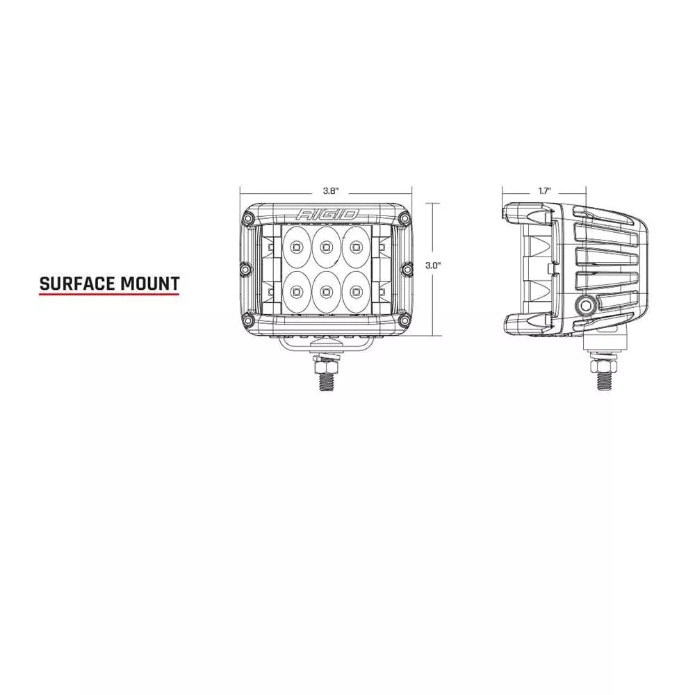 RIGID Industries D-SS Series PRO Spot Surface Mount – Pair – Black