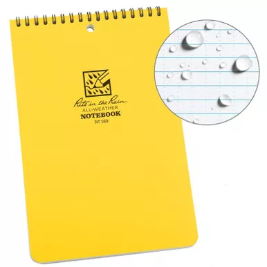 Rite in the Rain 169 All-Weather Top Spiral Notebook (6'' x 9''), Yellow