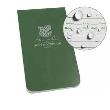 Rite in the Rain 4 All-Weather Golf Notebook (3.5" x 6"), Black