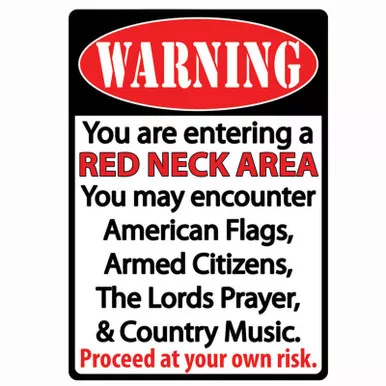 River's Edge Products "Redneck Zone" Tin Sign, 12"x17", 1518