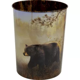 River's Edge Products Steel Waste Basket - Bear