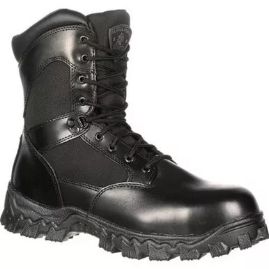 Rocky FQ0006173 AlphaForce Zipper Composite Toe 8" Public Service Boots, Black