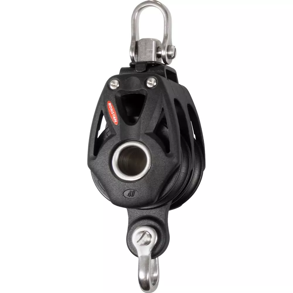 Ronstan Series 40 Orbit BB Double Block w/Becket & Swivel Shackle - RF48210