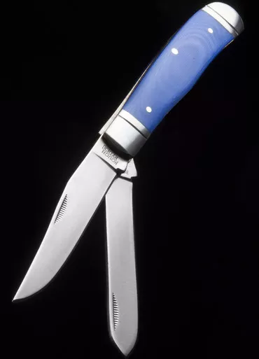 Rough Ryder Blue Mule Trapper G10