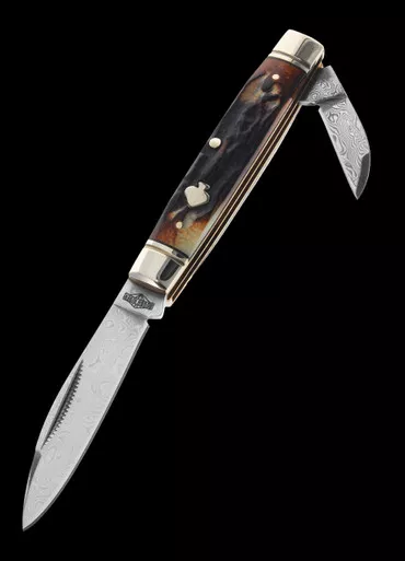 Rough Ryder Capitol Intern Cinnamon Bone Damast Folding Knife