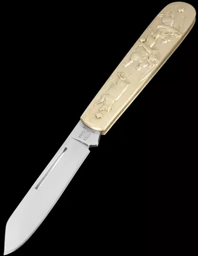 Rough Ryder Cowboy Brass Folding Knife