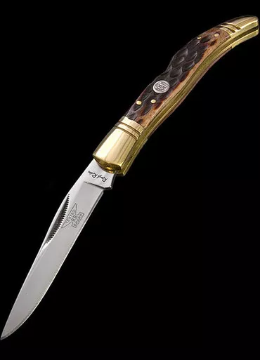 Rough Ryder French Tickler Amber Jigged Bone Folding Knife