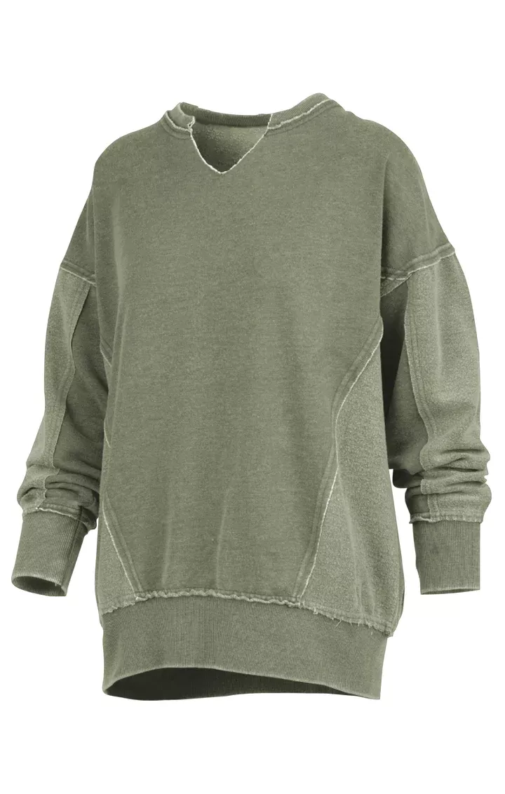 Royce Natalia Vintage Washed V Neck Fleece