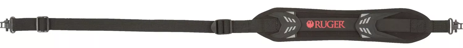 Ruger Mesa SlingAdjustable Length Black with Red Ruger Logo Neoprene with 500 lbs Tested Swivels
