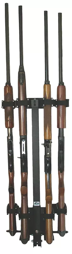 Rugged Gear Wall Mount Removeable 4 Rifle/Shotgun Black Steel