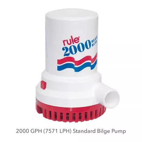 Rule 24V 2000 GPH Electric Impeller Submersible Bilge Pump• 12