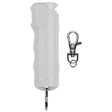 Sabre Flip Top Pepper Spray With Snap Clip - Light Gray