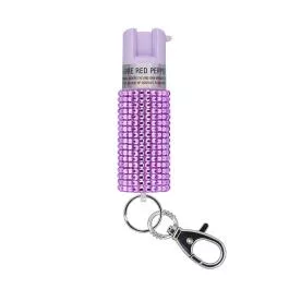 SABRE Pepper Spray with Jeweled Design and Snap Clip - Lavender