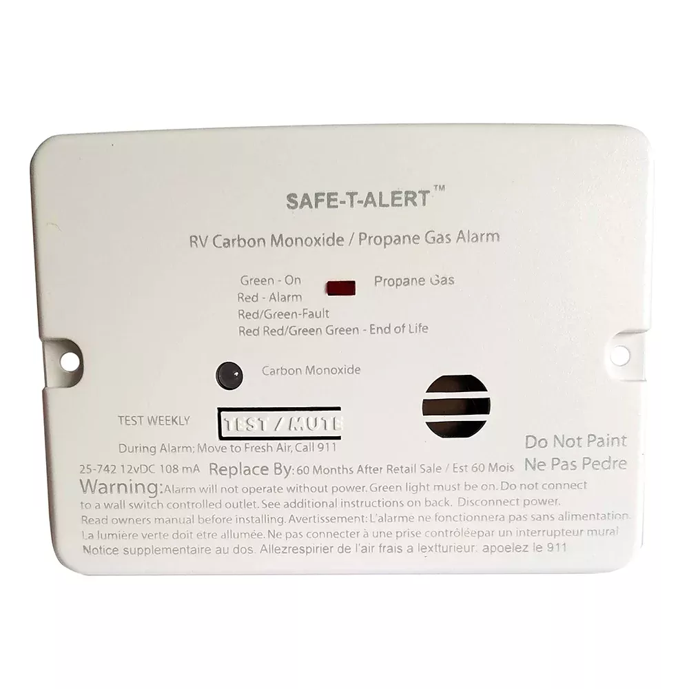 Safe-T-Alert Combo Carbon Monoxide Propane Alarm – Flush Mount – Mini – White [25-742-WHT]