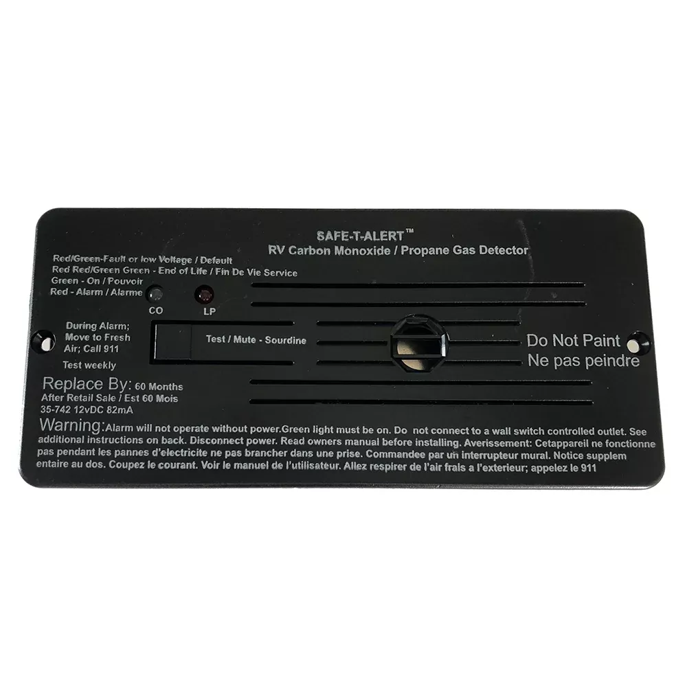 Safe-T-Alert Combo Carbon Monoxide Propane Alarms Flush Mount – Black [35-742-BL]
