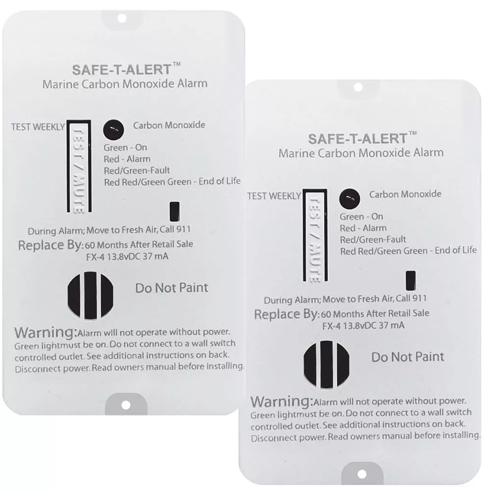 Safe-T-Alert FX-4 Carbon Monoxide Alarm – 2-Pack [FX-4MARINE2-PACK]