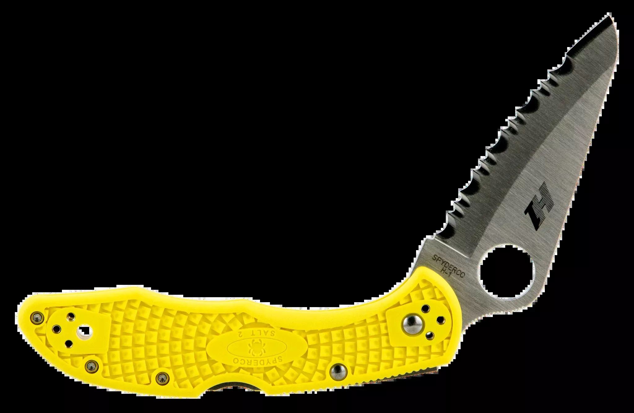 Salt 2 3″ Clip Point Serrated Folding Knife – Yellow