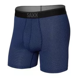 SAXX Underwear Men's Quest QuickDry Mesh Boxer Brief - Midnight Blue II - S