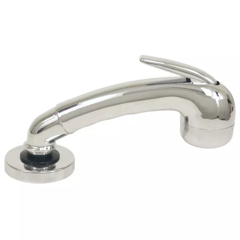 Scandvik Chrome Euro Sprayer w/6′ Black Nylon Hose
