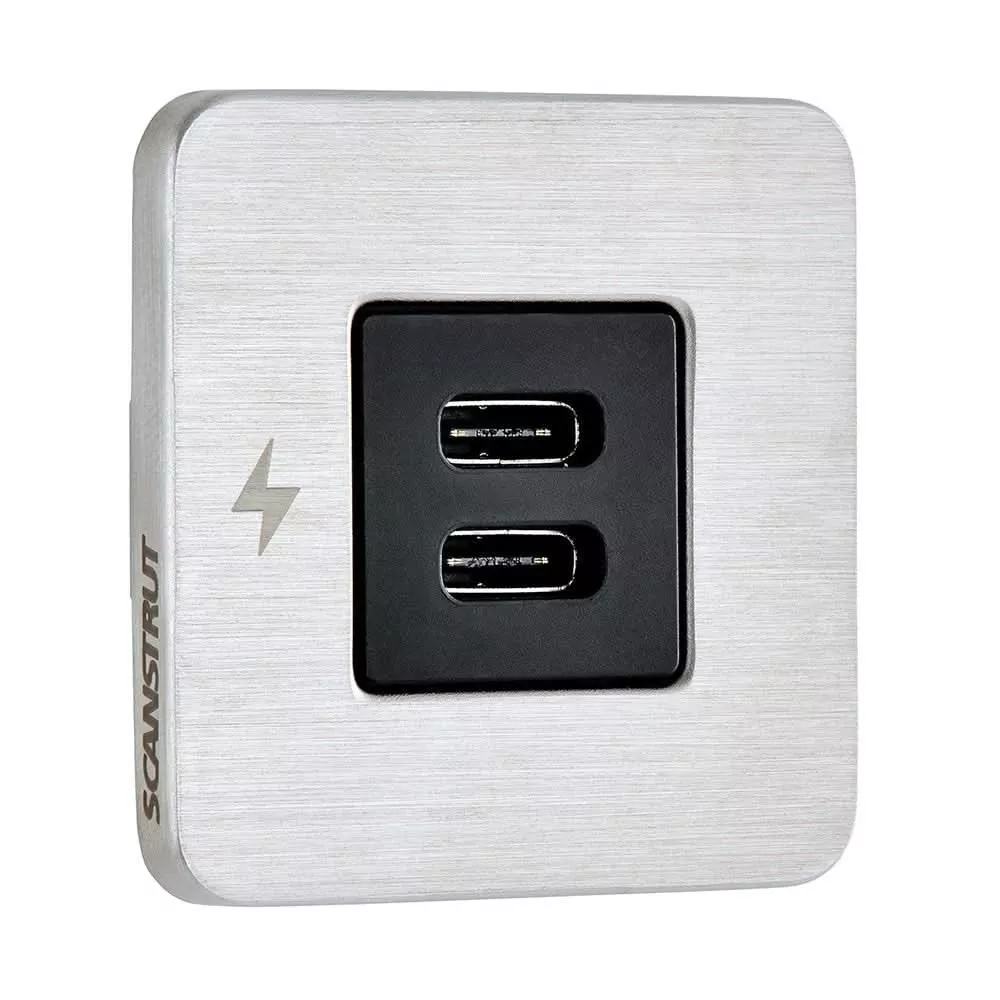 Scanstrut TILE USB-C Interior Charging Socket – 12/24V – Stainless Steel Bezel