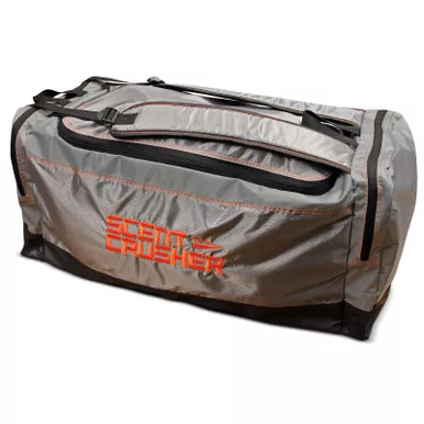 Scent Crusher Gear Bag with Halo Series Ozone Scent Elimination Device Gray