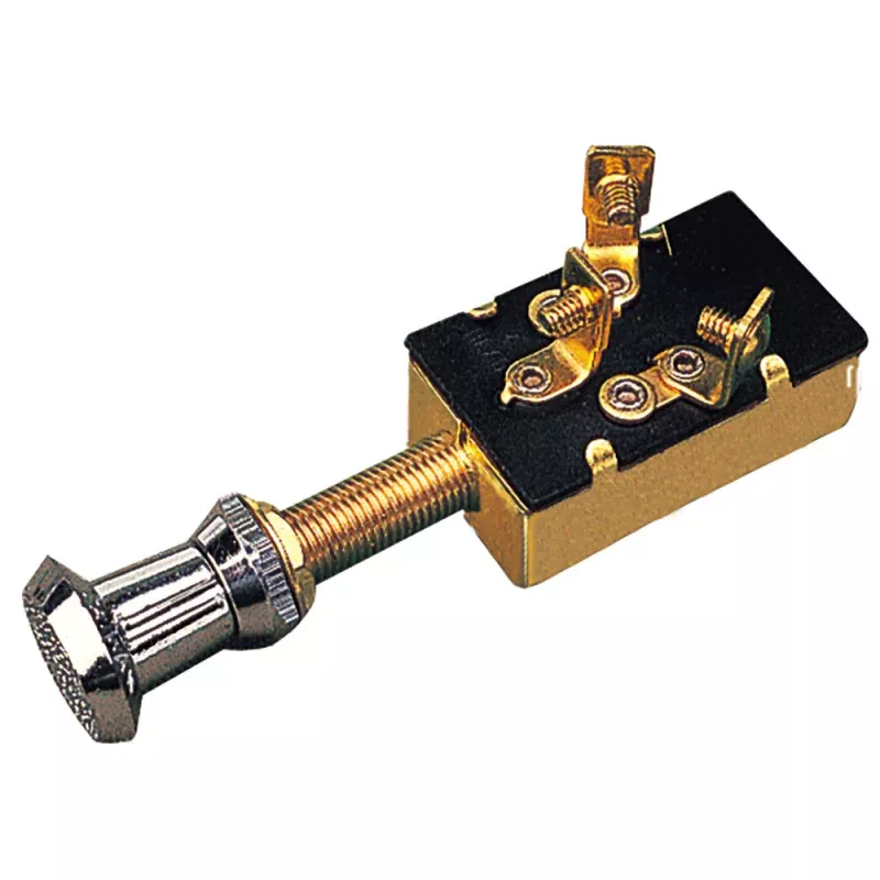 Sea-Dog 3 Position 1 Circuit Push-Pull Switch – Stamped Brass