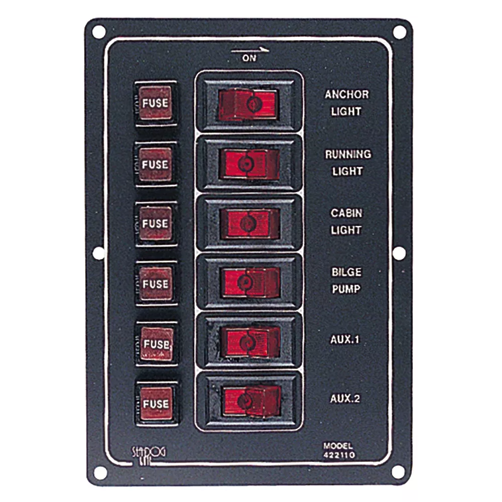 Sea-Dog Aluminum Switch Panel Vertical – 6 Switch [422110-1]