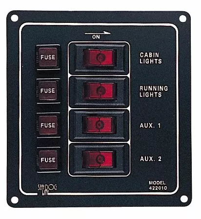 Sea Dog Aluminum Vertical 4-Switch Panel• 422010-1