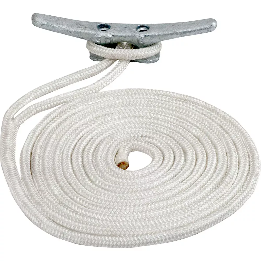 Sea-Dog Double Braided Nylon Dock Line – 3/8″ x 20 – White [302110020WH-1]