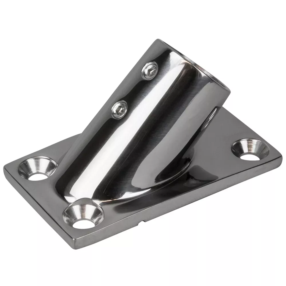 Sea-Dog Rail Base Fitting Rectangular Base 45 316 Stainless Steel – 3-1/4″ x 1-7/8″ – 1″ OD [281451-1]