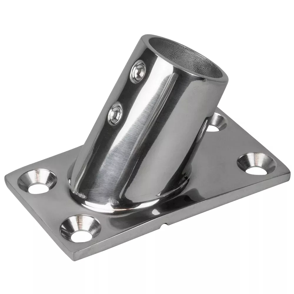 Sea-Dog Rail Base Fitting Rectangular Base 60° 316 Stainless Steel – 1-7/8″ x 3-1/4″ – 1″ OD