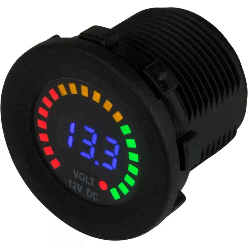Sea-Dog Rainbow Display Digital Voltmeter – Injection Molded Nylon – 5V-15VDC