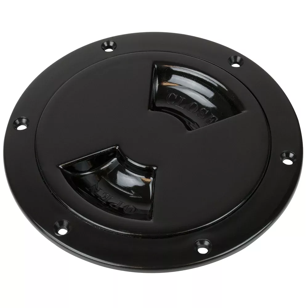 Sea-Dog Smooth Quarter Turn Deck Plate – Black – 5″ [336155-1]