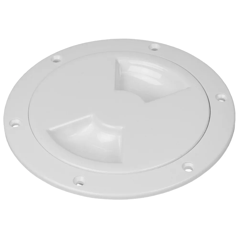 Sea-Dog Smooth Quarter Turn Deck Plate – White – 4″ [336140-1]