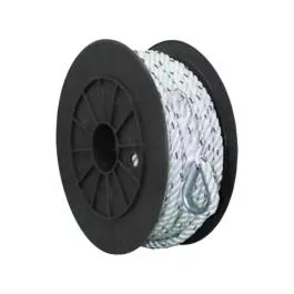 Seachoice Nylon 3-Strand Twisted Anchor Line Spool with Thimble - White - 3/8" x 150'