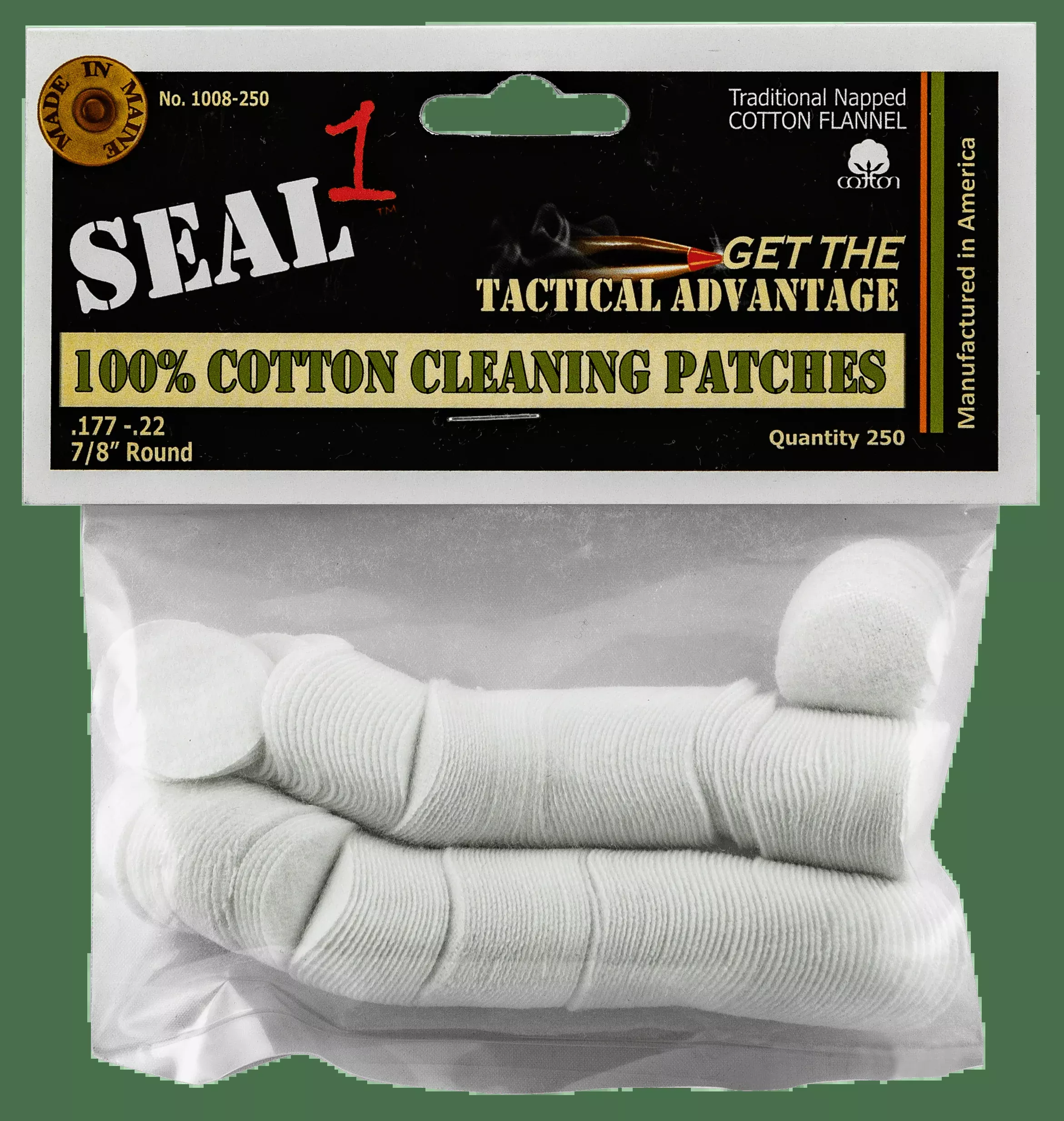 Seal 1 Cleaning Patches, Seal1 1008-250 .177-.22 Cleaning Patch 250ct