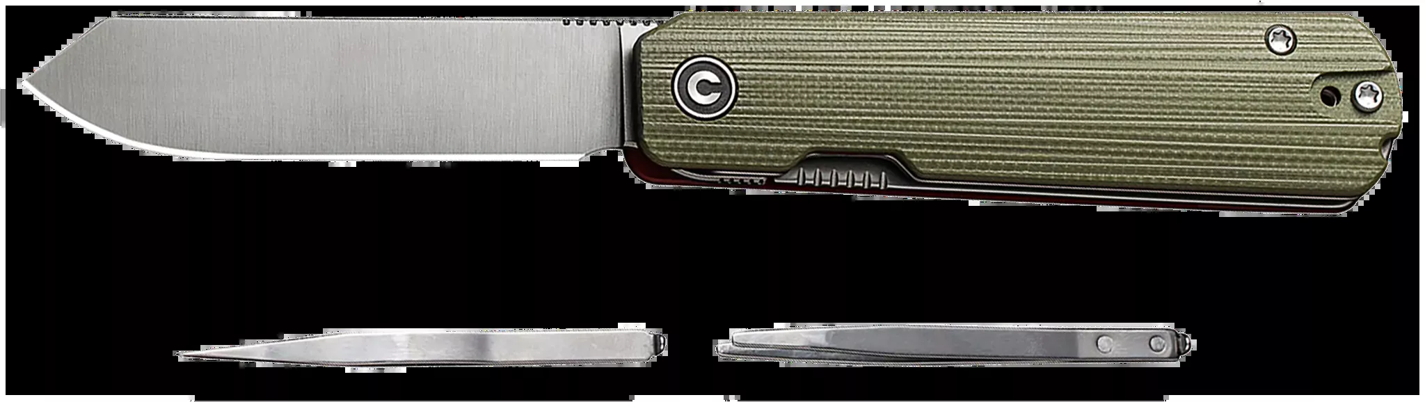 Sendy 2.83″ Folding Spey Point Plain Knife – Green Textured G10 Handle