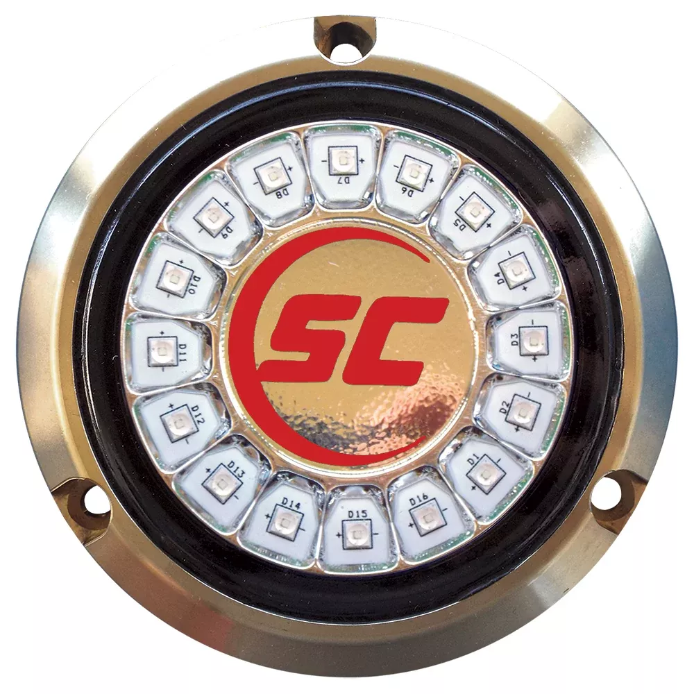 Shadow-Caster Cool Red Single Color Underwater Light – 16 LEDs – Bronze [SCR-16-CR-BZ-10]