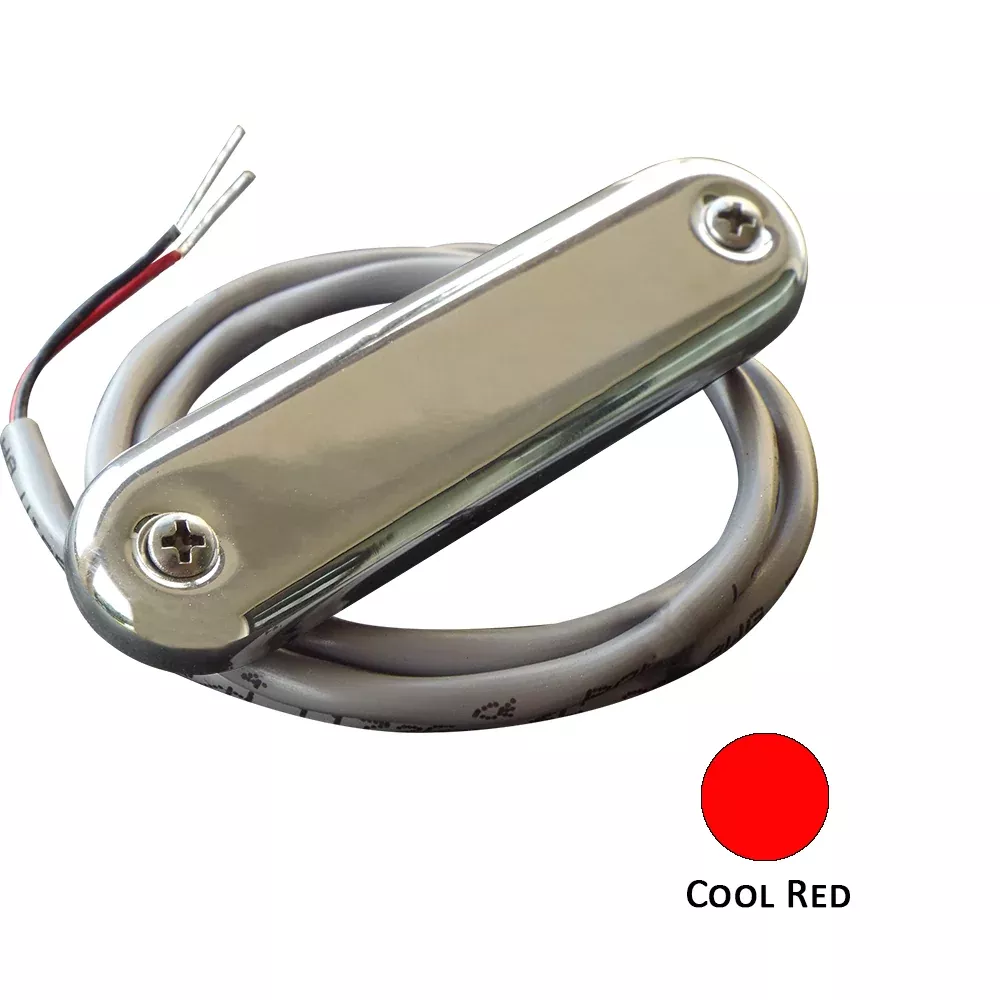 Shadow-Caster Courtesy Light w/2′ Lead Wire – 316 SS Cover – Cool Red – 4-Pack [SCM-CL-CR-SS-4PACK]