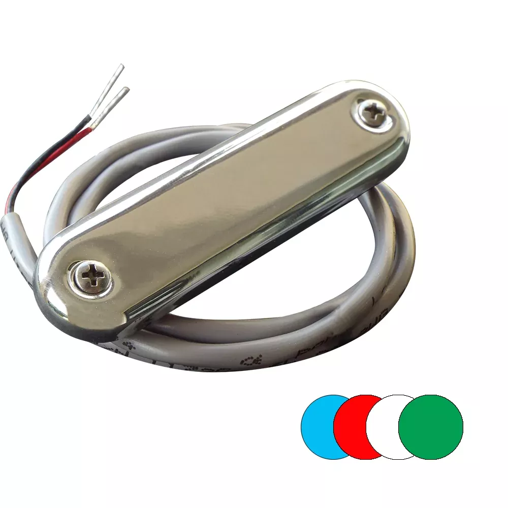 Shadow-Caster Courtesy Light w/2′ Lead Wire – 316 SS Cover – RGB Multi-Color – 4-Pack [SCM-CL-RGB-SS-4PACK]