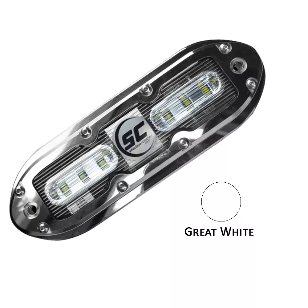 Shadow-Caster SCM-6 LED Underwater Light w/20′ Cable – 316 SS Housing – Great White [SCM-6-GW-20]