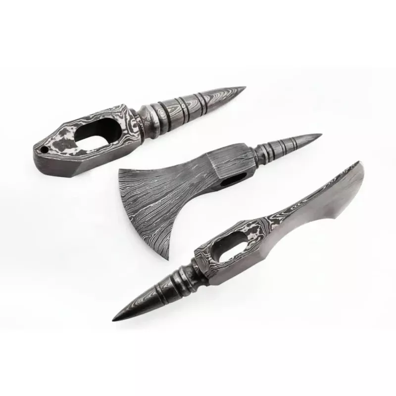Shadowfang Bearded Axehead 8″ Handmade Damascus Steel Viking Style Head