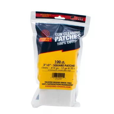 Shooter's Choice SHF-919SQ-100 3" Cotton Gun Cleaning Patches - 100 Count