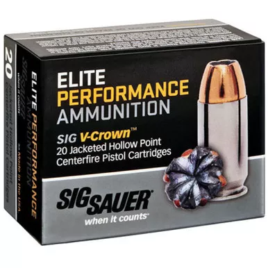 Sig Sauer Elite VCrown 10mm 180 GR JHP 20 Rounds, E10MM1-20