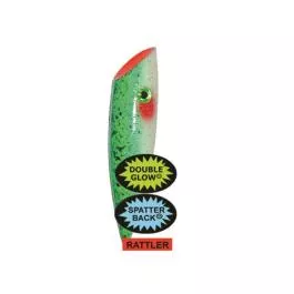 Silver Horde Rattler Trolling Plug - 4" - Green Spatter Back