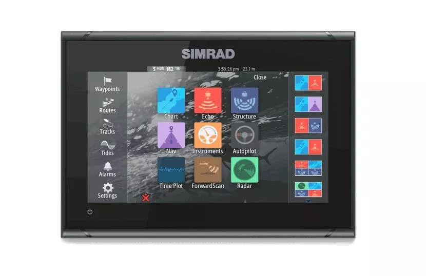 Simrad GO9 XSE 9" Fish Finder/Chartplotter with Active Imaging™ Transducer, C-Map Discover Charts• 000-14840-002