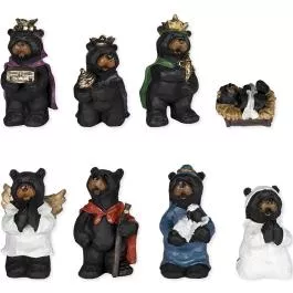 Slifka Nativity Scene Set - Bear - 8 Pieces
